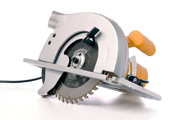 Circular electric saw isolated on white.