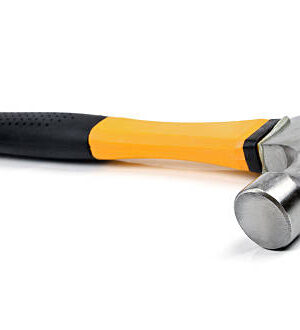 Yellow hammer on white background